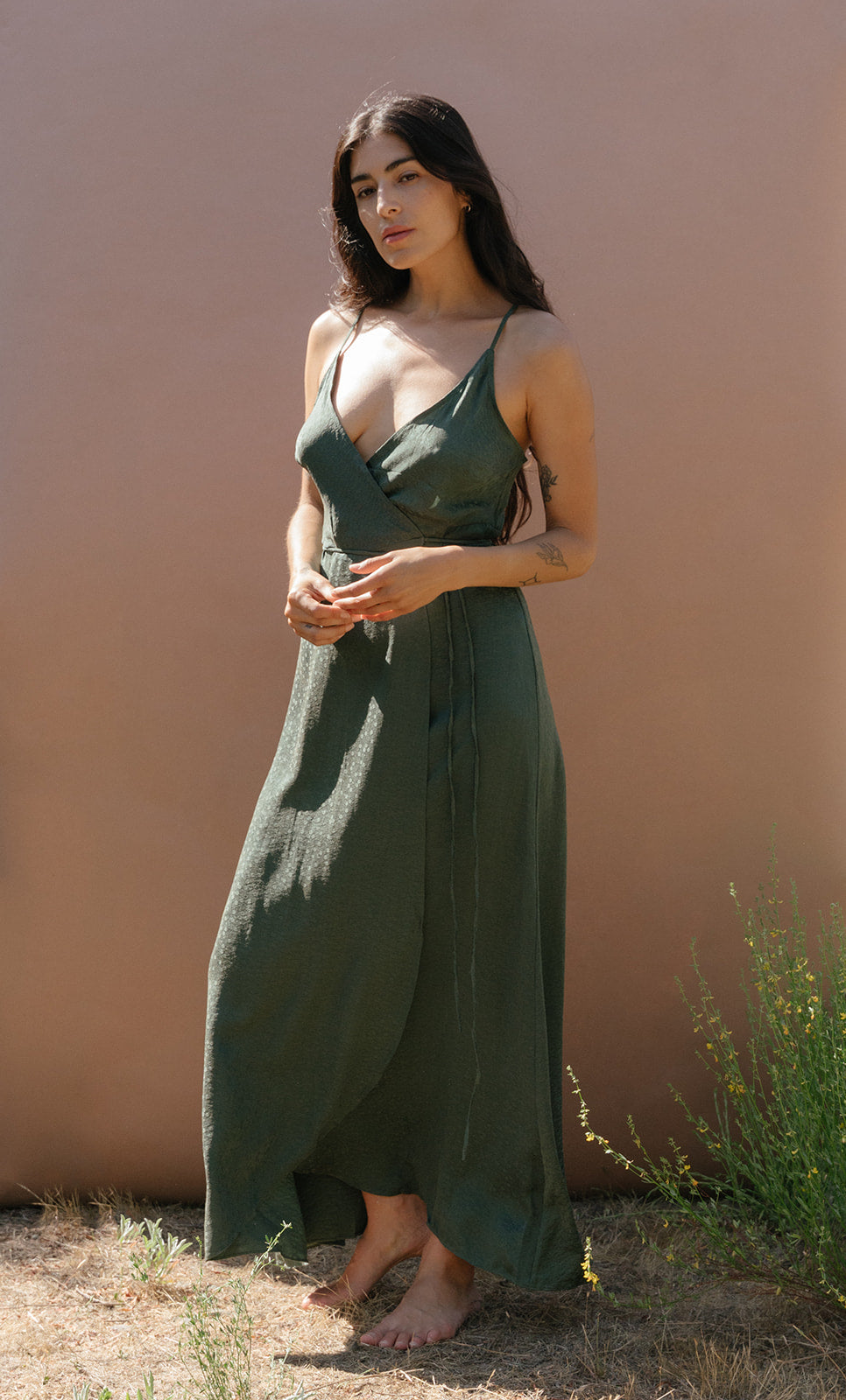 Jacquard Wrap String Dress AWAVEAWAKE Jacquard Wrap String Dress AWAVEAWAKE